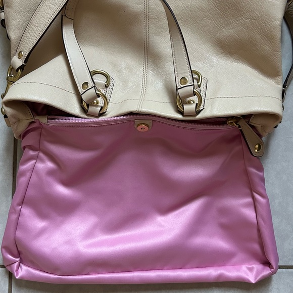 Coach Ashley Carryall F15513 Convertible Satchel Shoulder Bag Purse Ivory Cream - Picture 10 of 14